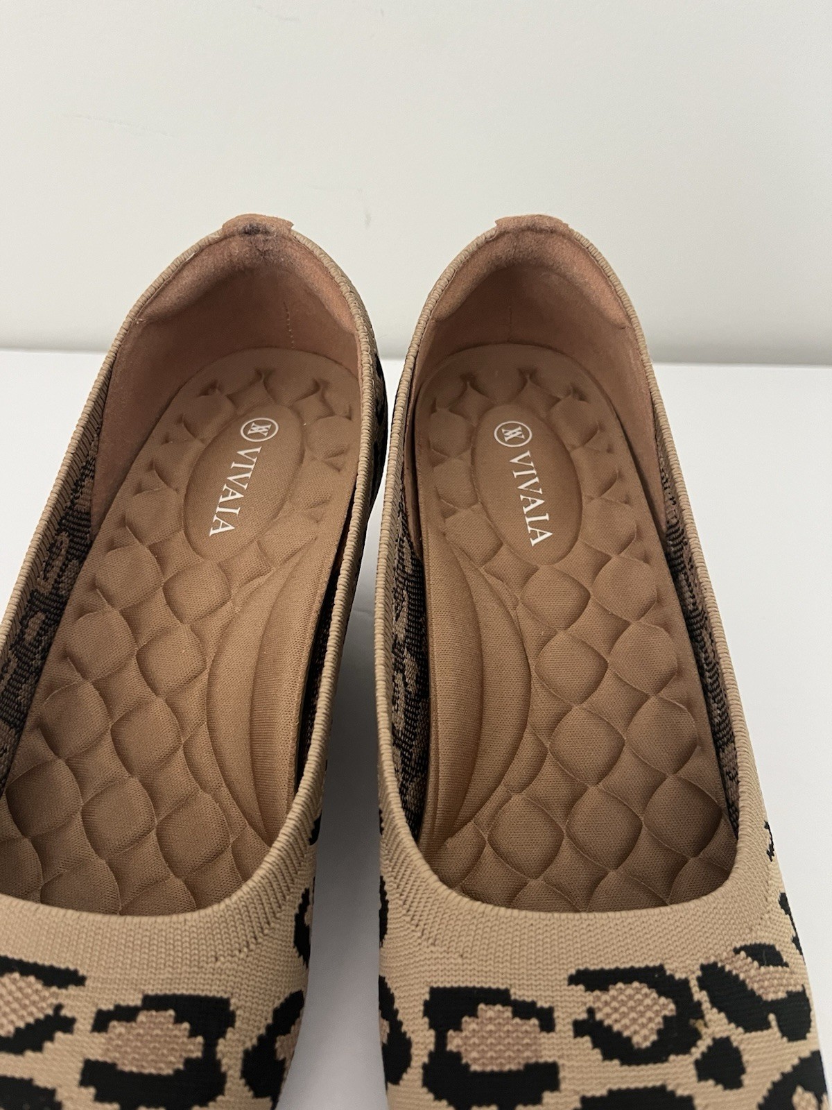 Vivaia Margot Leopard Knit Pro Wedge Slip On Shoes Square Women’s EU 40/US 9-9.5