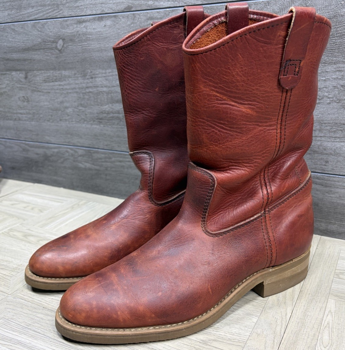 USA Made Pecos / Wellington Style Leather Goodyear Cowboy Boots Men 9.5 E WIDE