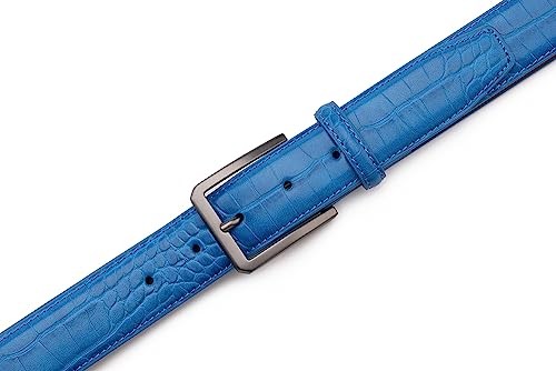 Fabio Valenti Belts for Men,Handmade Genuine Leather Men’s Belt 36/38 Azul