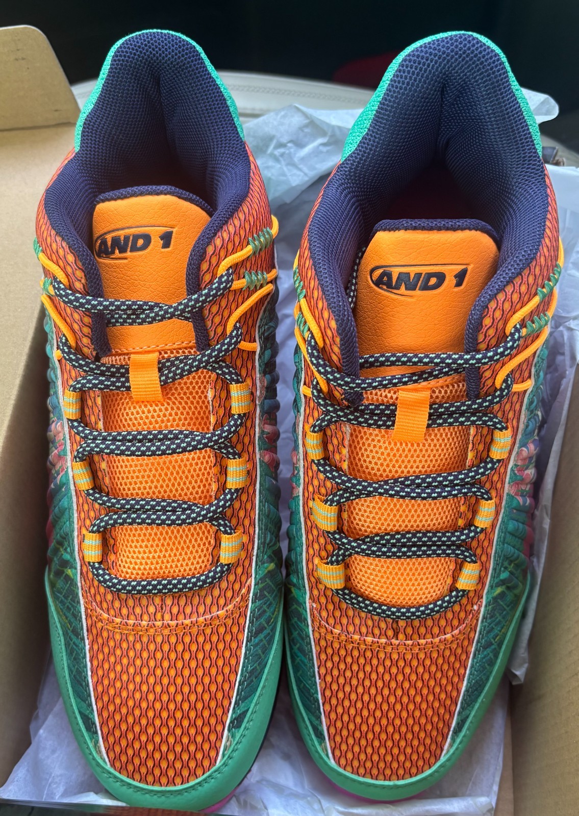AND 1 Explosive T Basketball Shoe Tropical Floral Multicolor Size 7 / Womens 8.5