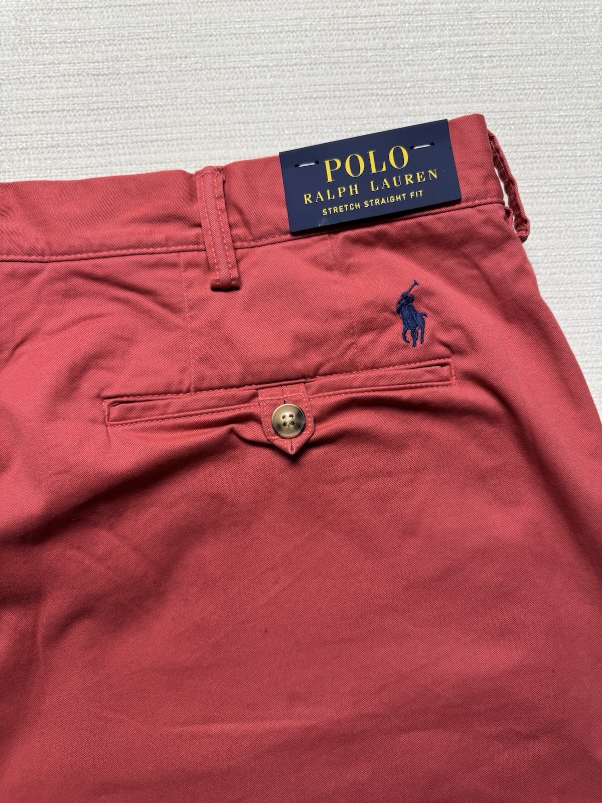 Polo Ralph Lauren Mens Stretch Straight Fit Chino Twill Pants Salmon/Red NWT