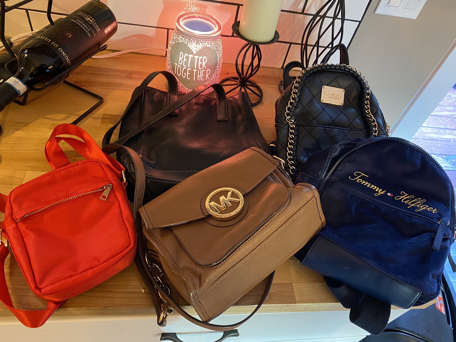 USED Designer 5 Bag Lot – Michael Kors With Wallet, Coach, Tommy Hilfiger,