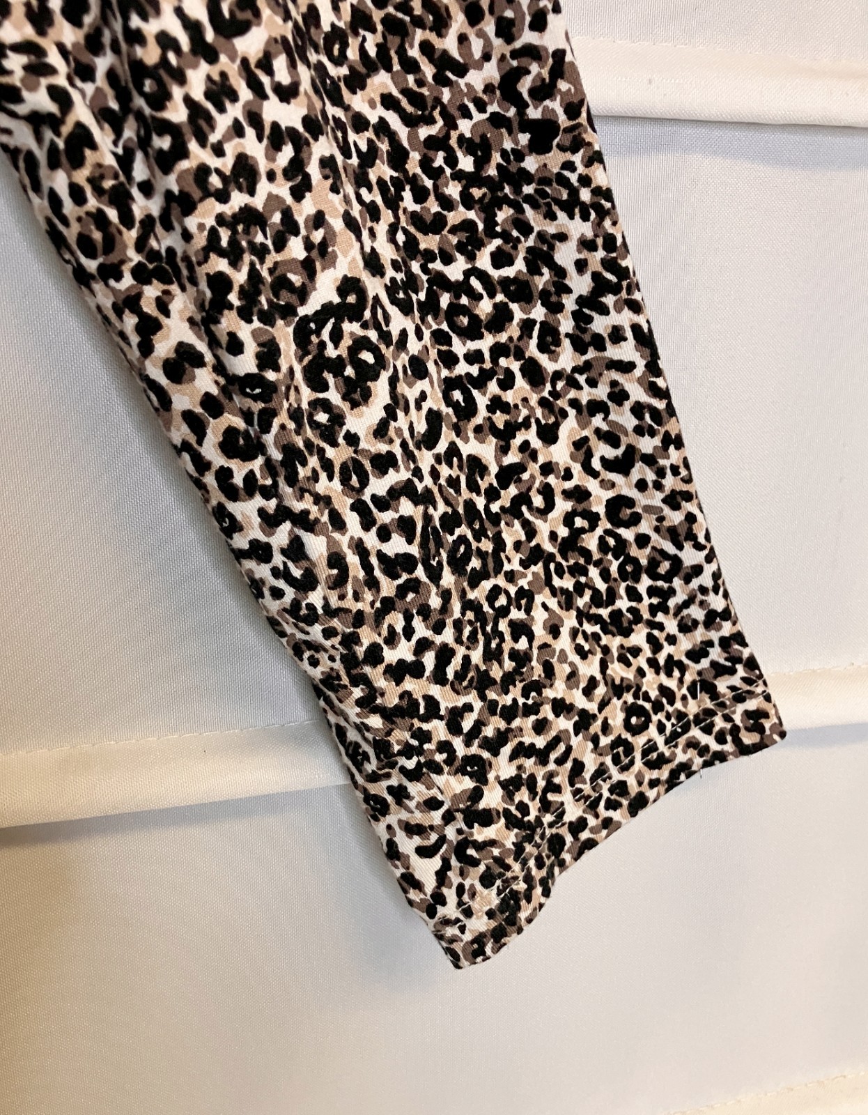 Old Navy Black Brown Animal Print Stretch Rayon LS Pullover Dress XL EC!