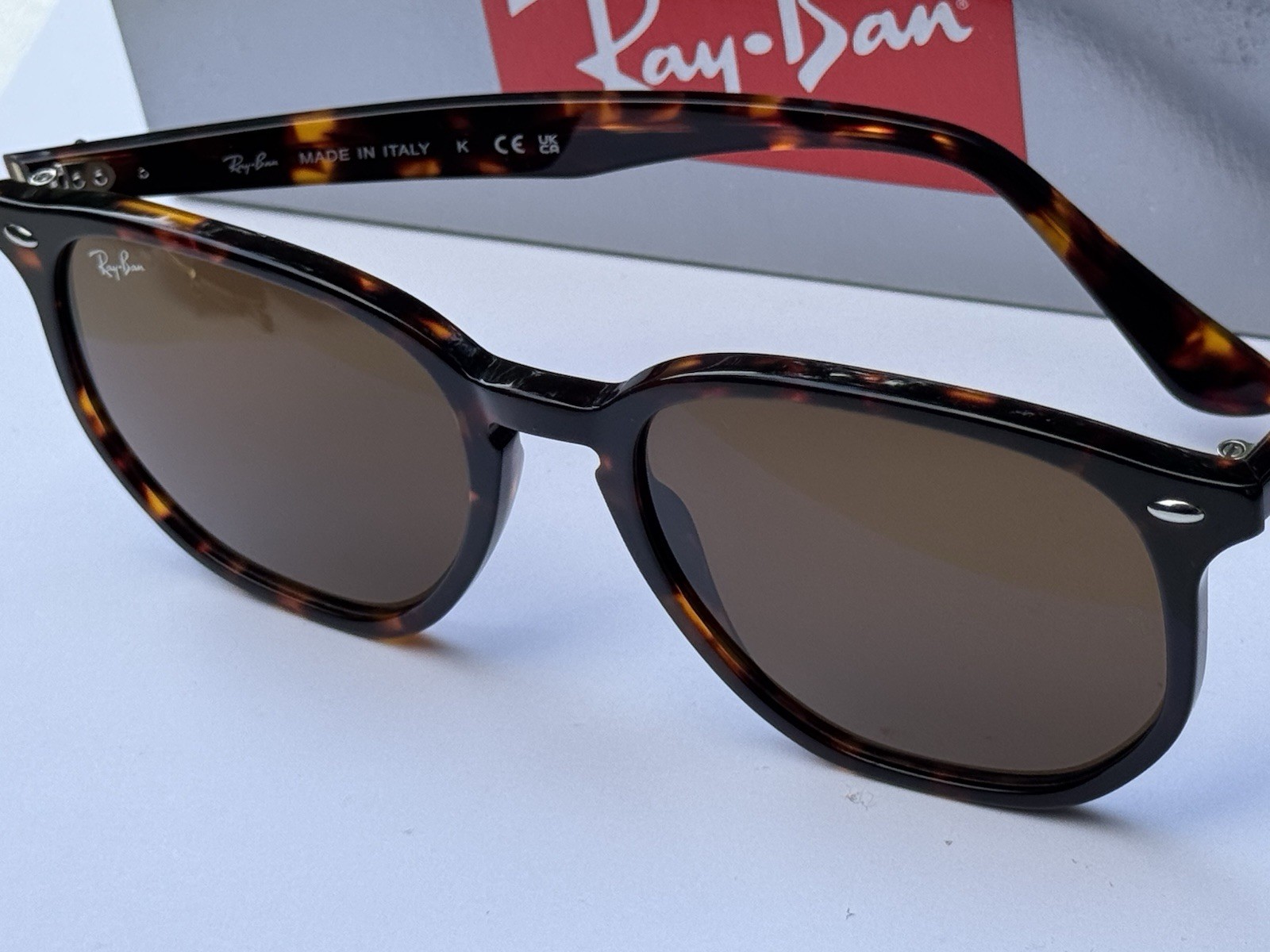 NEW Ray-Ban RB4306 710/73 Polished Light Havana/B-15 Brown Sunglasses 54mm