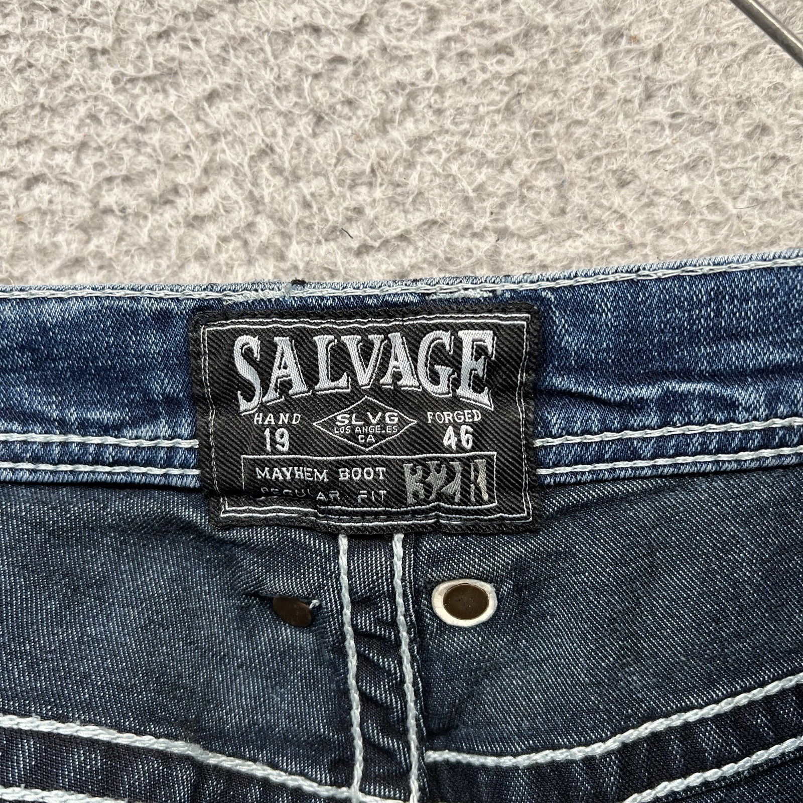Salvage Mayhem Boot Jeans Mens 32 R Fit 33×32 Blue Denim Pants BKE Buckle Cut
