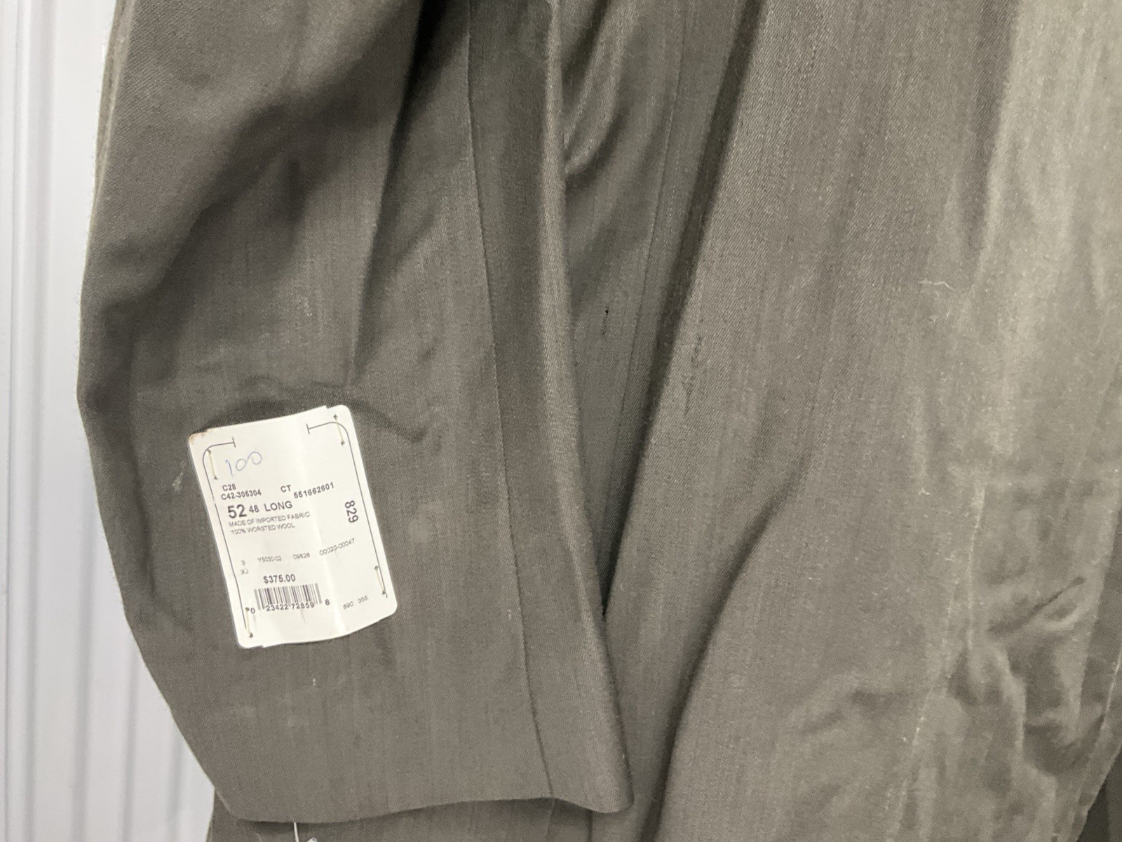 Concepts Claiborne Mens Two Piece WORSTED Wool Suit Pants & Jacket 52 48 L NEW
