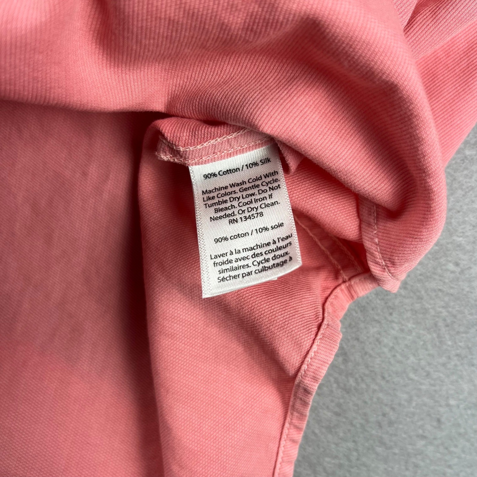 Vineyard Vines Mens Slim Fit Tucker Shirt Salmon Pink Cotton Silk Corduroy Med