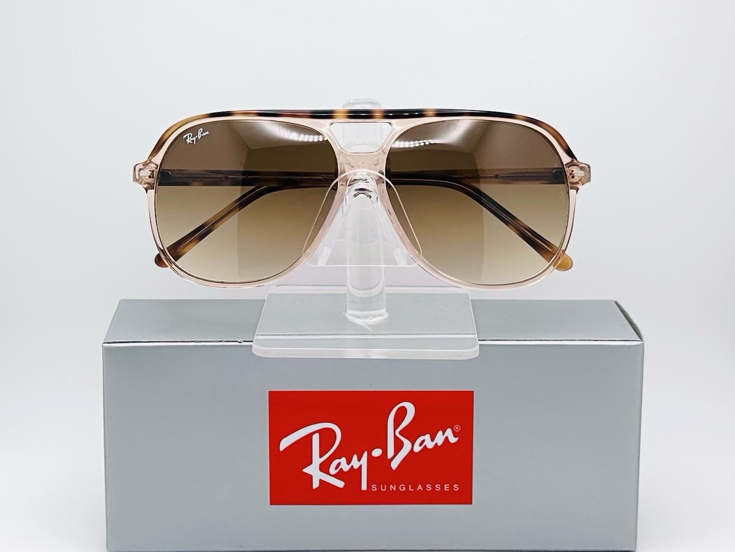 Ray Ban BILL RB2198 60mm Unisex Pilot Sunglasses – Havana / Brown Gradient Lens