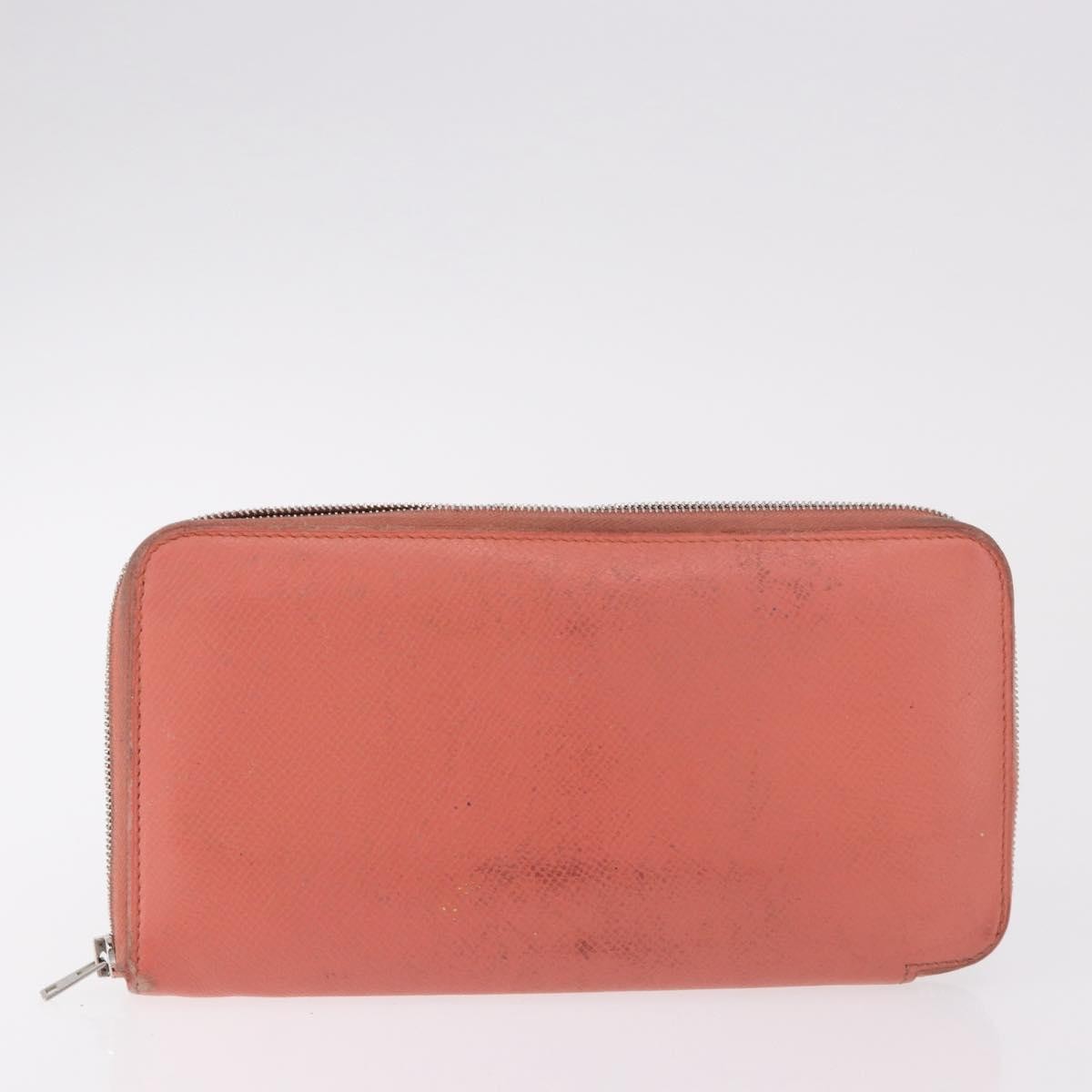 HERMES Pouch Canvas Leather 5 Set Beige Pink Purple Auth ti3991
