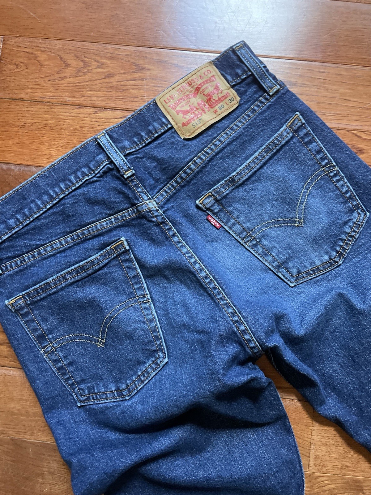 Levi’s 513 Jeans 30×30 Men’s Stretch Slim Fit Zip Fly Straight Denim Dark Blue