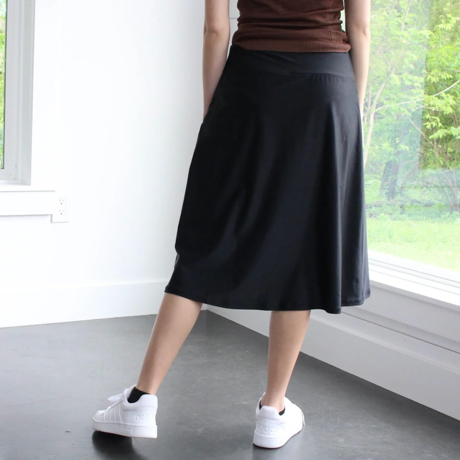NWT Calypsa Long Midi Modest Black Swim Skirt Sizes XS – 4XL Skort With Shorts