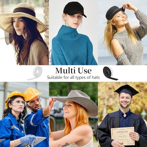 Hat Tape Roll 160″ Hats Size Reducer Insert Foam Filler Cap Sizing Tape Self