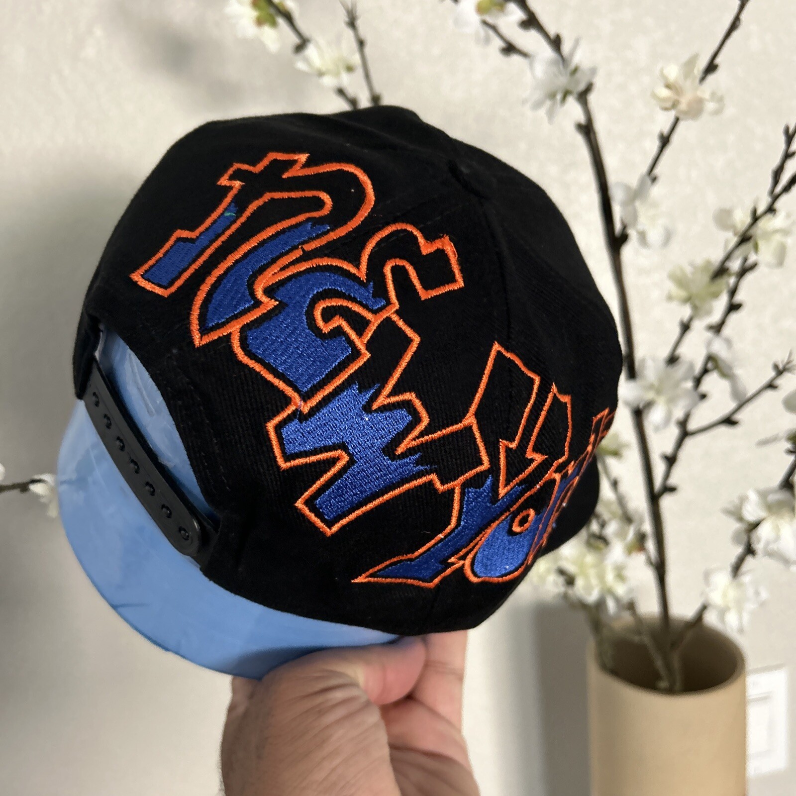 New York Knicks TOW Full Graffiti Custom Snapback Hat Cap All Black