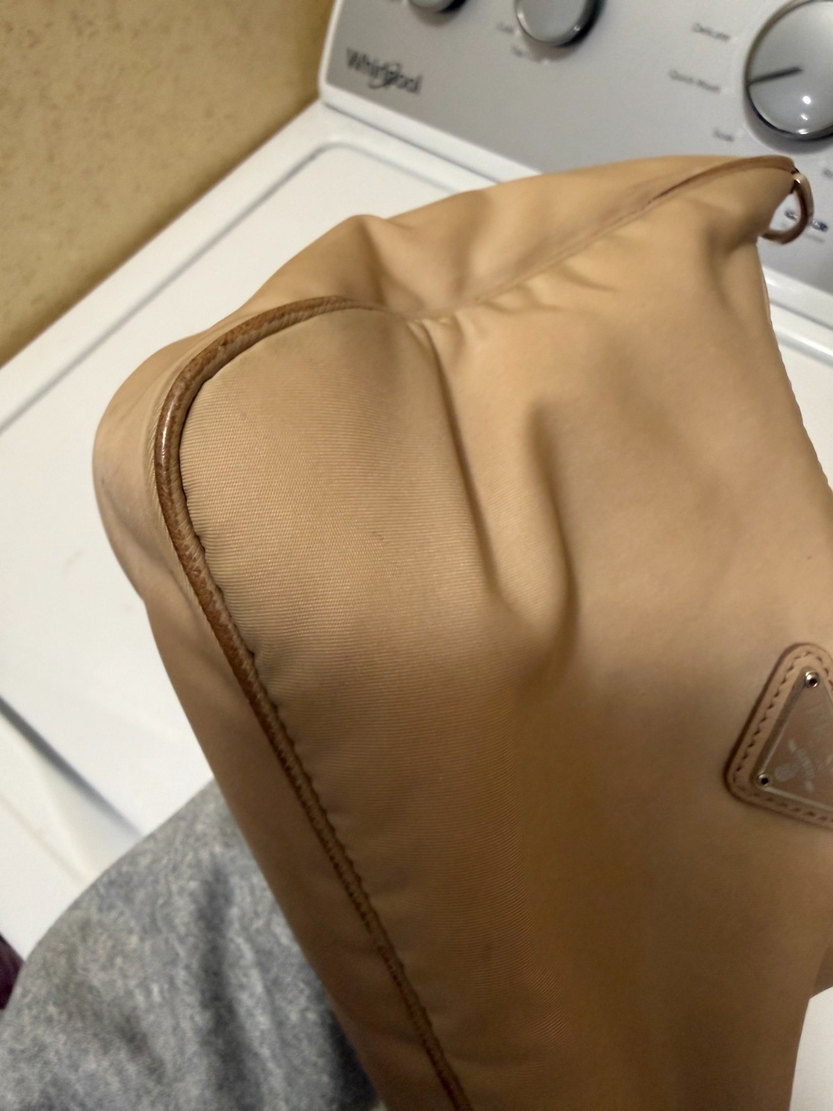 100% Authentic Prada Re-Edition 2005 Re-Nylon bag in Nude