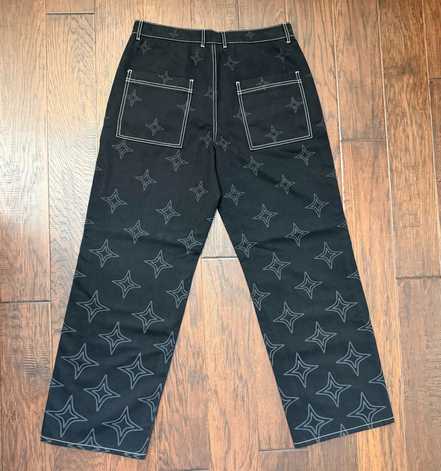 Size 34 – 1/1 SAMPLE Common Studios Contrast Stitching Star Pants *READ DESC*