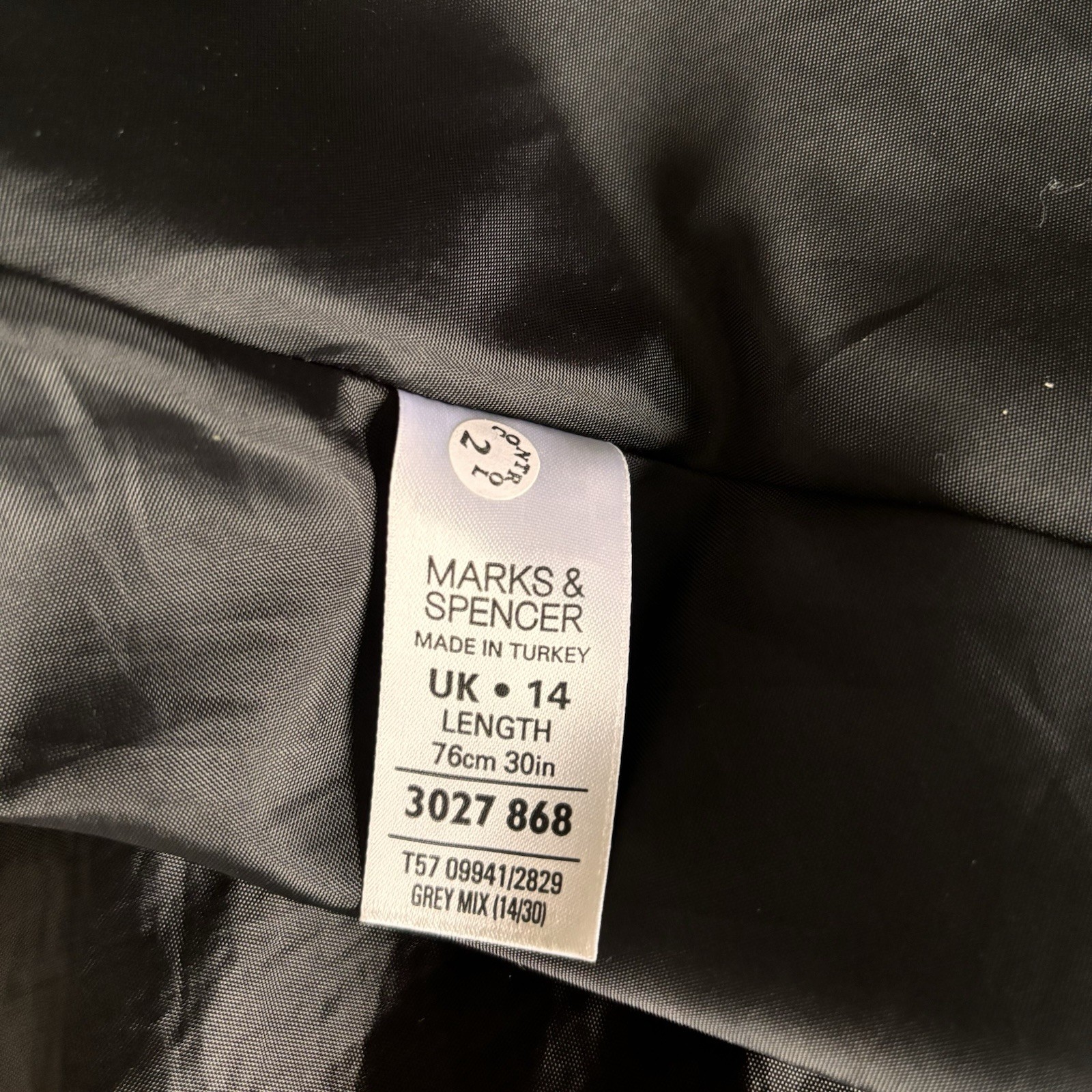 Marks & Spencer Vintage Y2K Skirt Fit 12 W30 Striped Grey Midi Whimsy Gothic