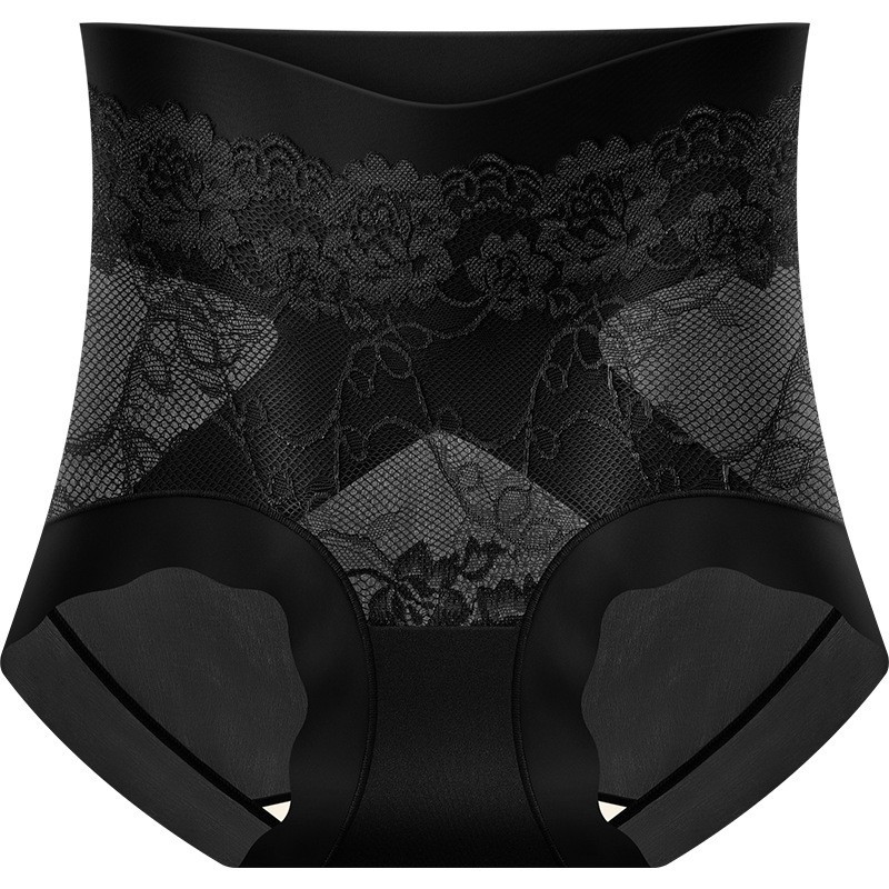Women Briefs High Waist Thin Seamless Floral Tummy Control ShapeUnderpants 32961