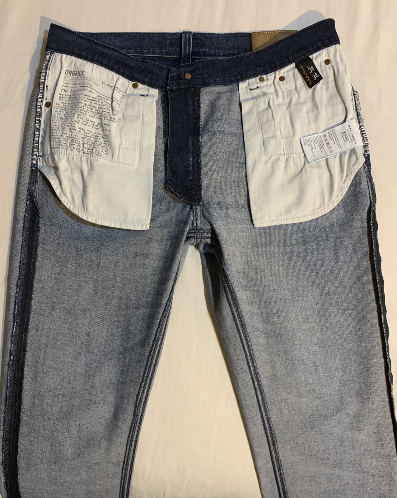 Nudie Jeans Co, Lean Dean, Deep Sparkle, 98% Cotton 2% Elastane, Size 34 x 34.