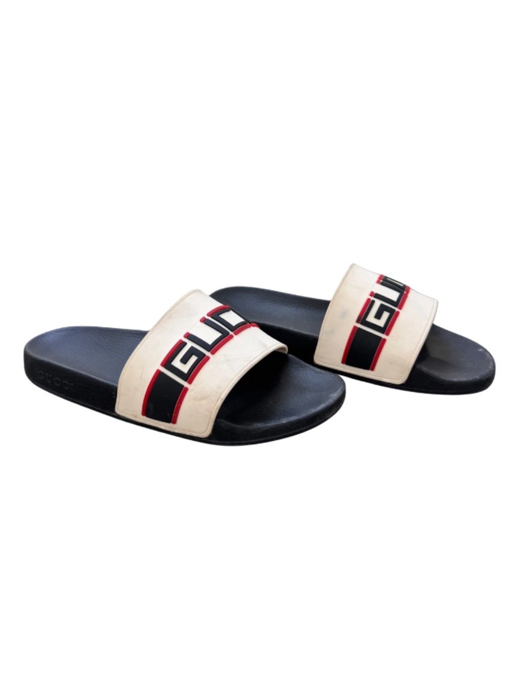 ✨Gucci Pursuit Rubber Slides Sandals Black Red White Men’s Size 10 ✨