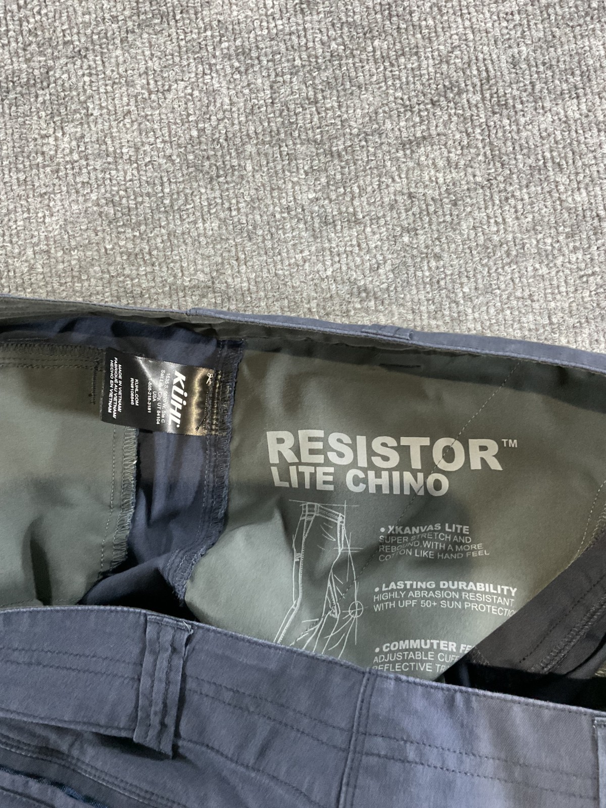 Kuhl Resistor Lite Chino Pants Men’s 38×32 Navy Blue Performance Outdoor Hiking