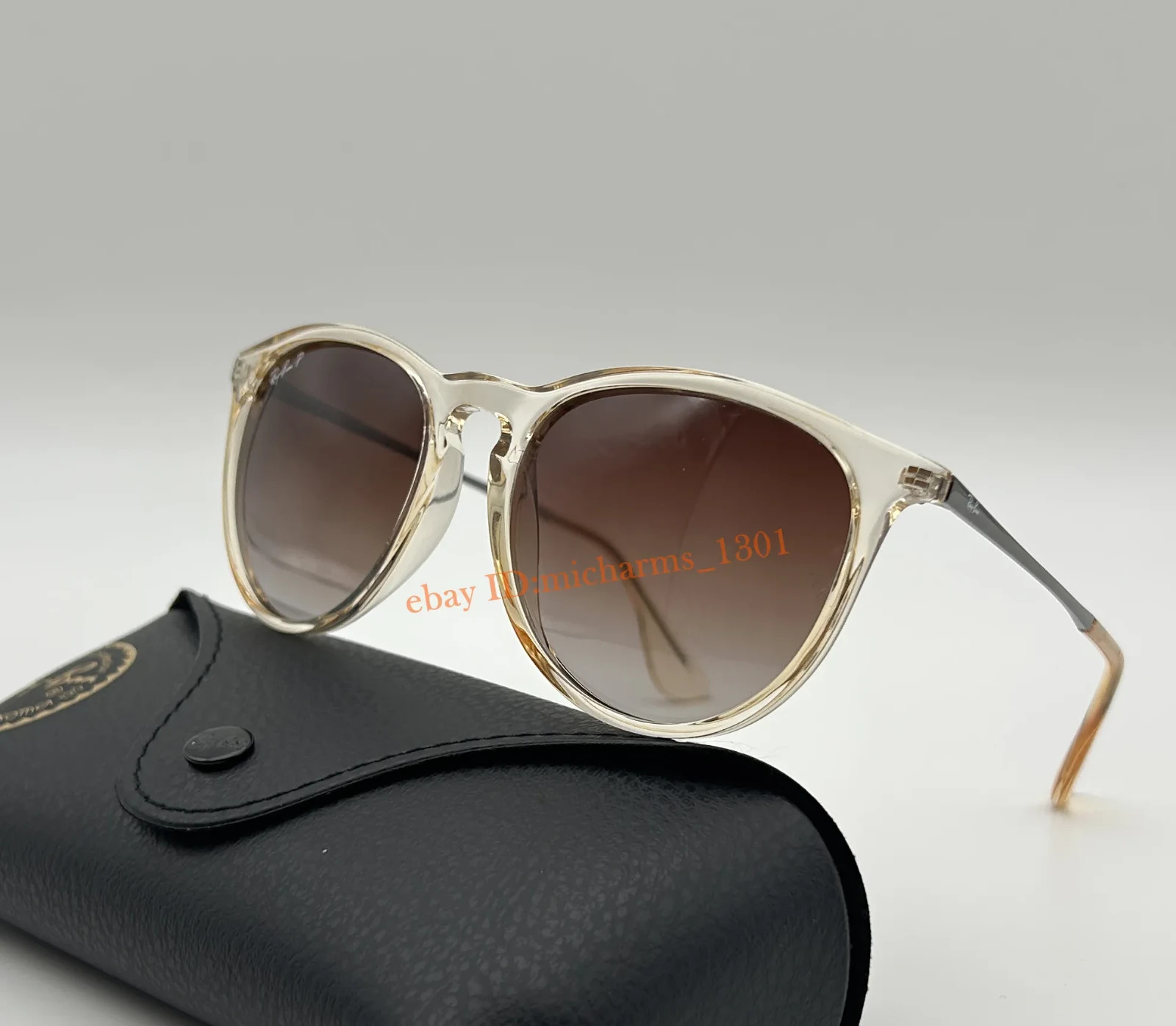 Ray-Ban Erika RB4171 6514/13 Transparent Brown Gradient Polarized Sunglasses 54