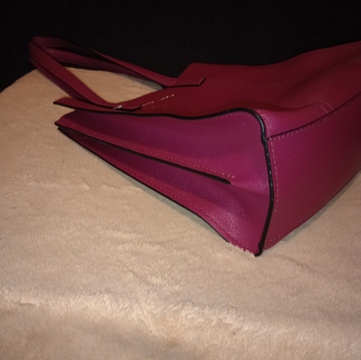 MARC JACOBS Repeat Large Luxe Leather Tote Boysenberry