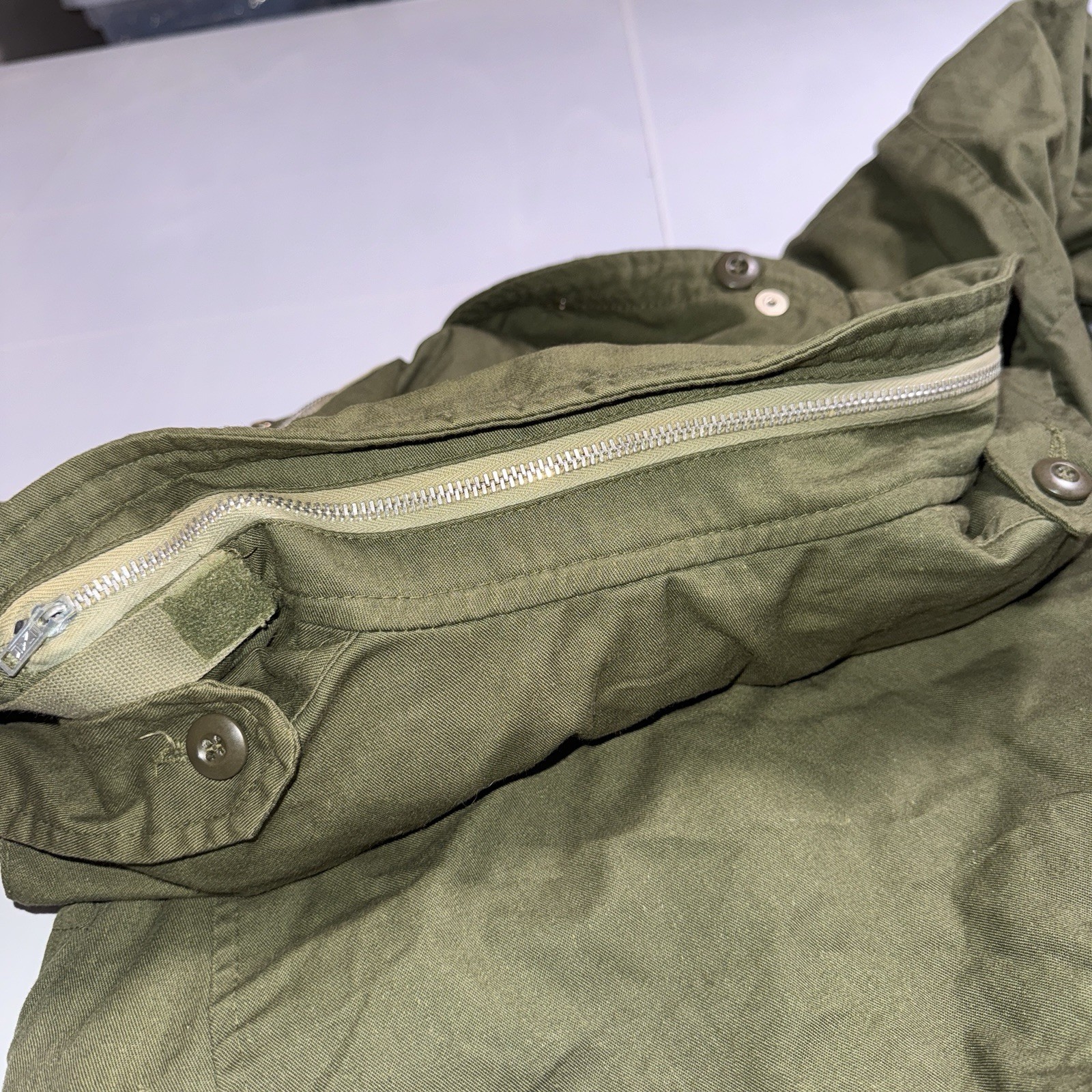 Vintage US Army M-1951 OG 107 Field Jacket Size L Regular With Hood 1960’s 60’s
