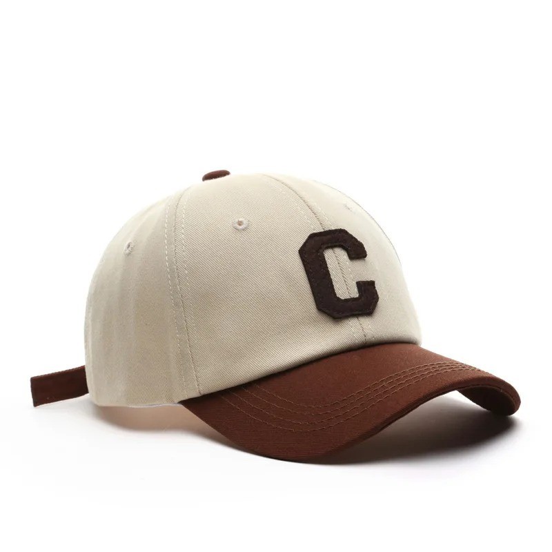 Cotton Unisex Baseball Cap Letter C Patch Snapback Adjustable Summer Hat