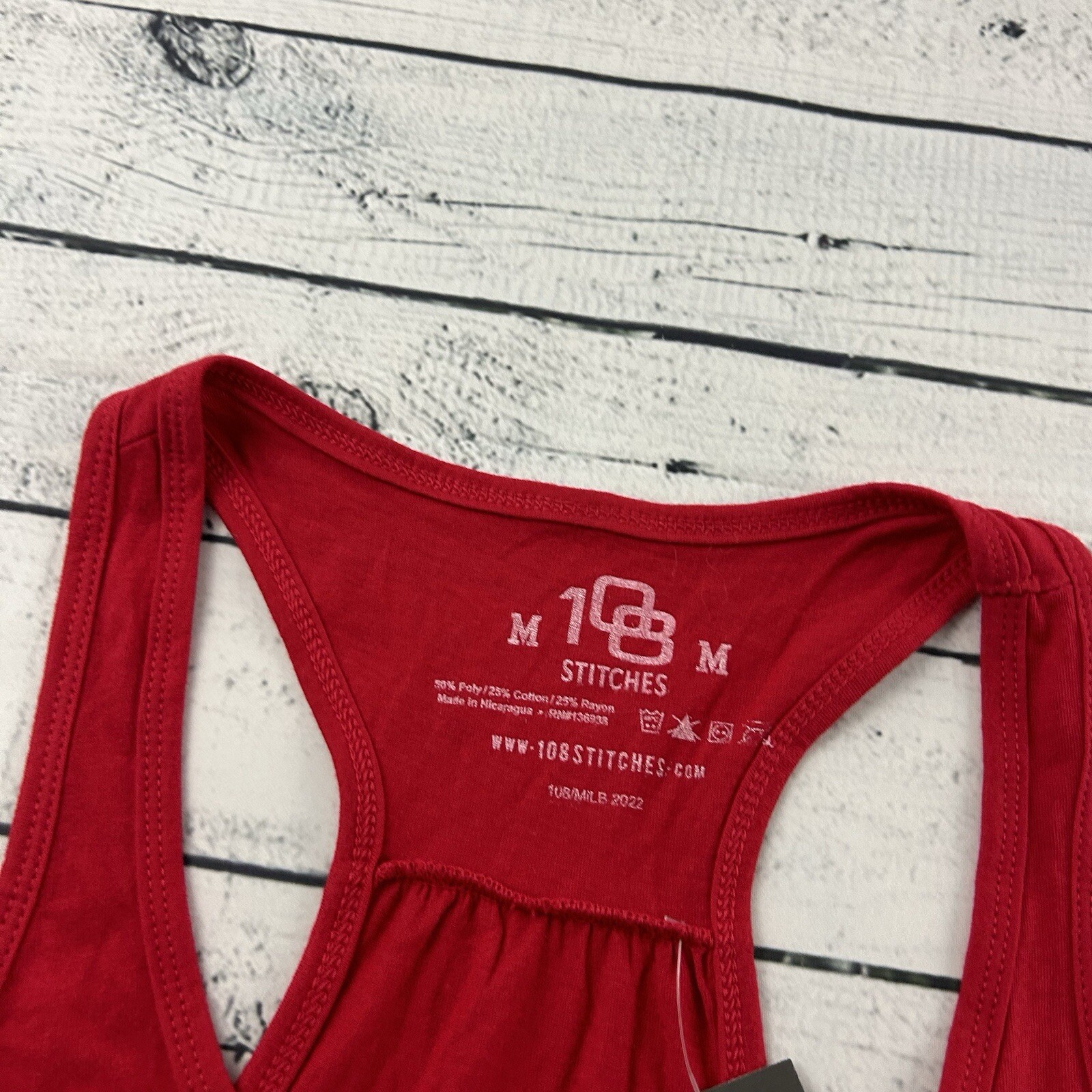 NEW 108 Stitches COPA Bug Print Sleeveless Tank Top Shirt Women’s Medium Red $30