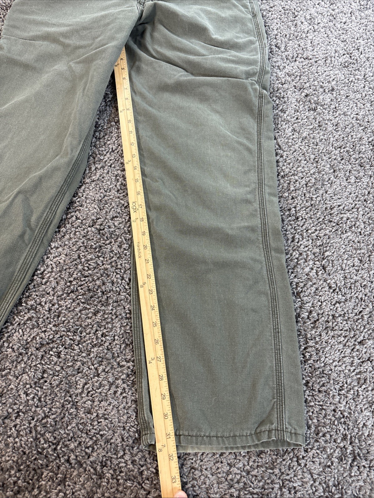 Carhartt FR Work Pants 33×32 Flame Resistant CAT 2 Original Fit FRB159-MOS Green