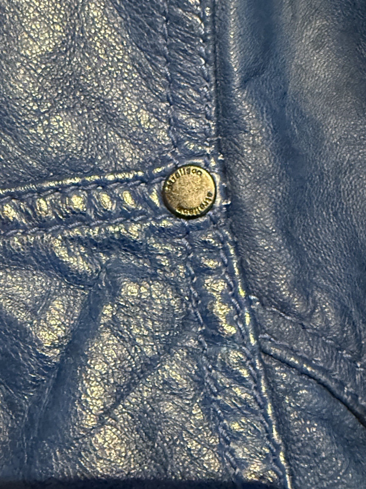 Blue Leather Jacket Strellson Racer Jacket XL Swiss Designer Lined Zip Up