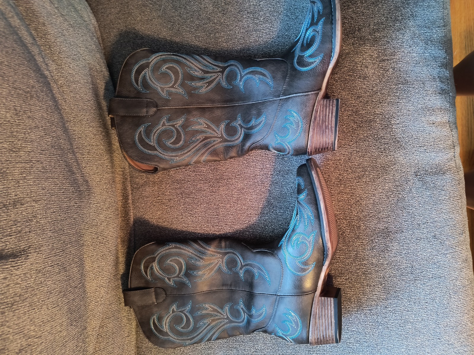 Cowboy Boots, Gray Turquoise And White.