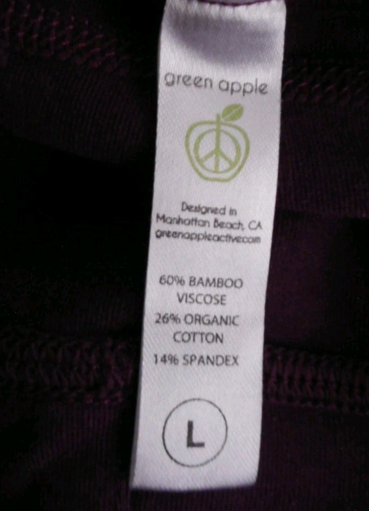 Green Apple L Purple Capri Short Bamboo Blend Leggings