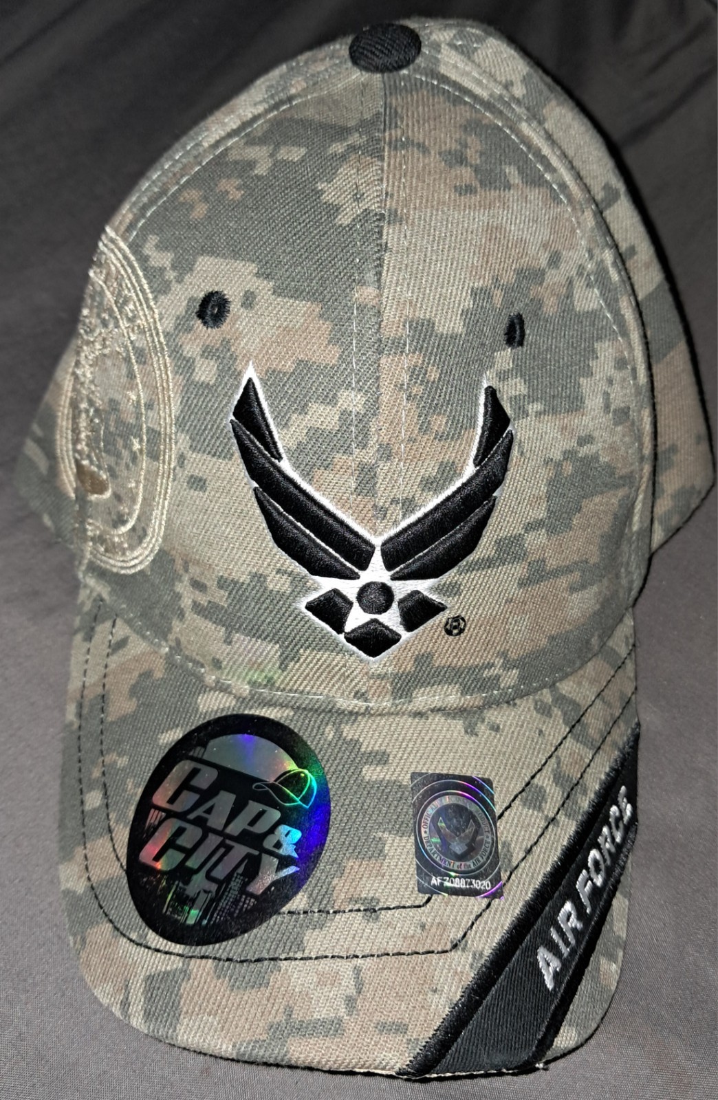 U.S. Air Force Adult Baseball Cap Hat Digital Camouflage Embroidered Size Adj
