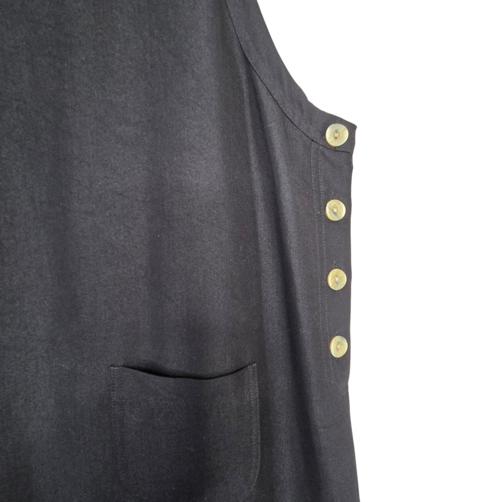 Vintage Womens 90s Black Pinafore Overall Jumper Dress 16W Minimalist