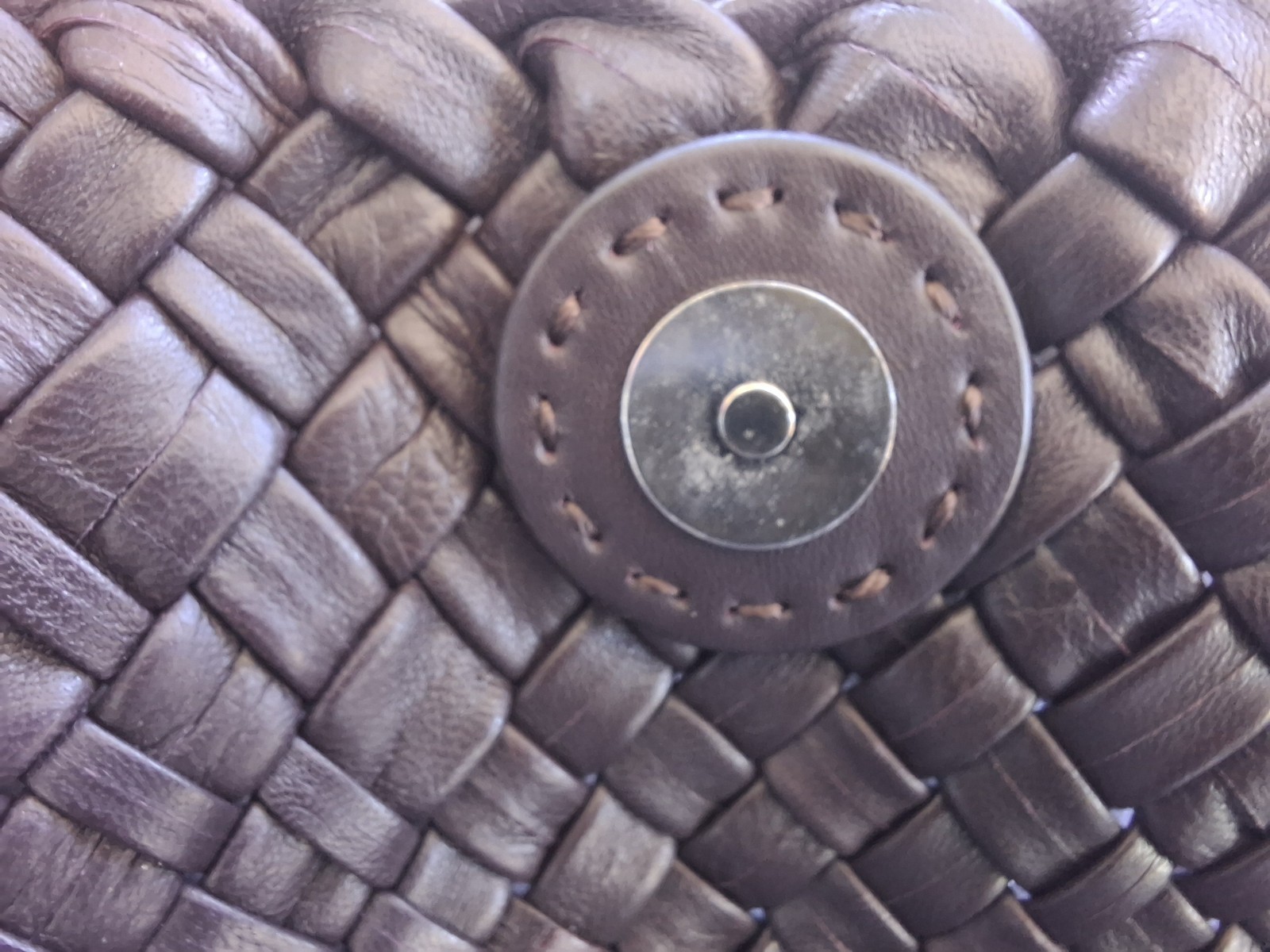 FALOR Large Firenze Hand Woven Dark Brown Tote Bag F7348 Made in Italy