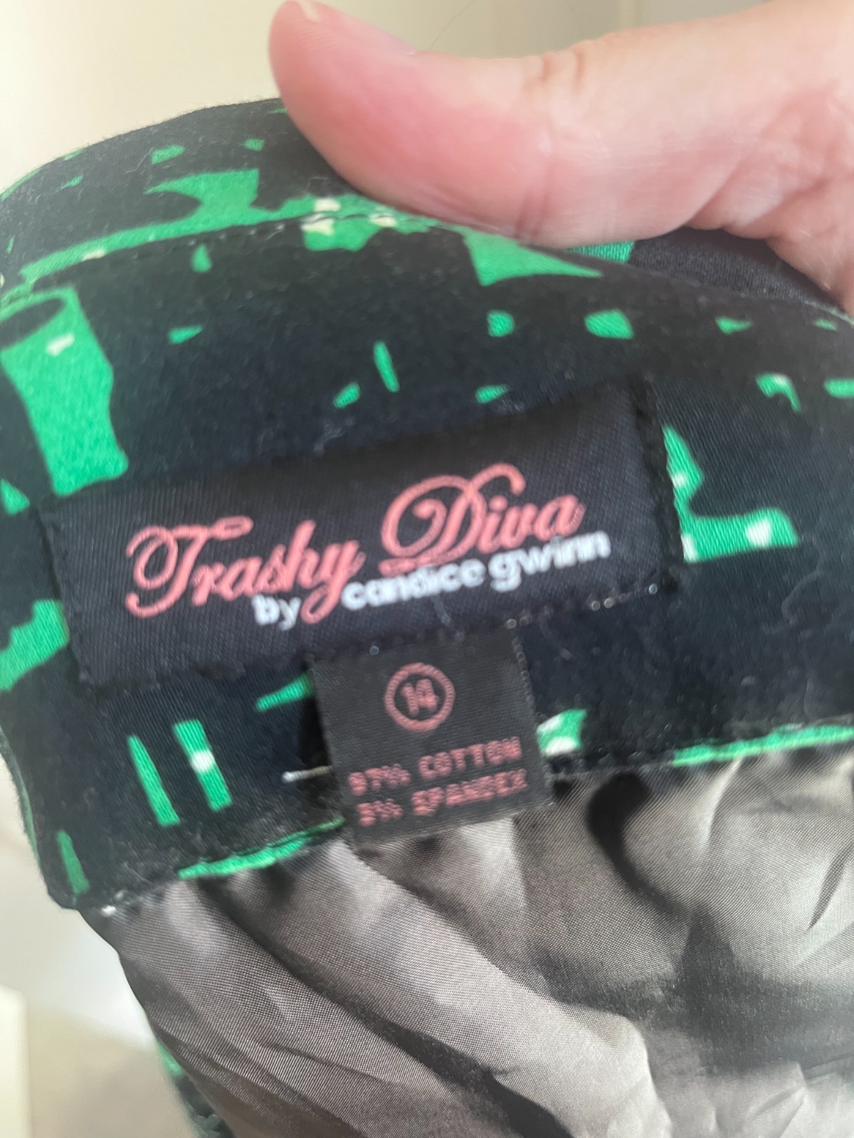 Trashy Diva Courtney Jacket (14) in RARE green geo print