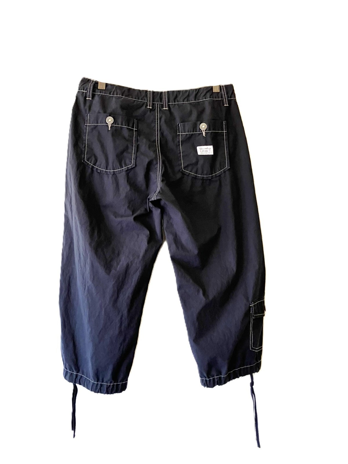 UNIONBAY Black Cargo Capris Contrast Stitching Size 7