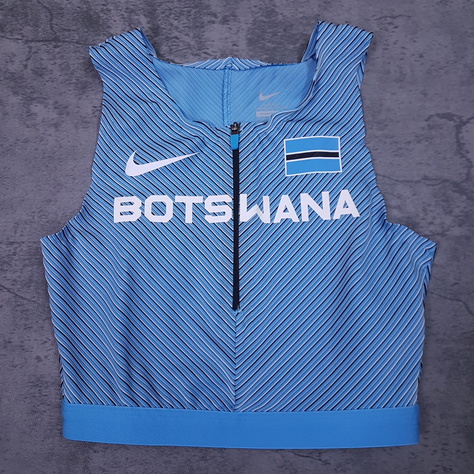 NIKE Pro Elite BOTSWANA Official Track Field Top Made USA Womens Size XXS Blue