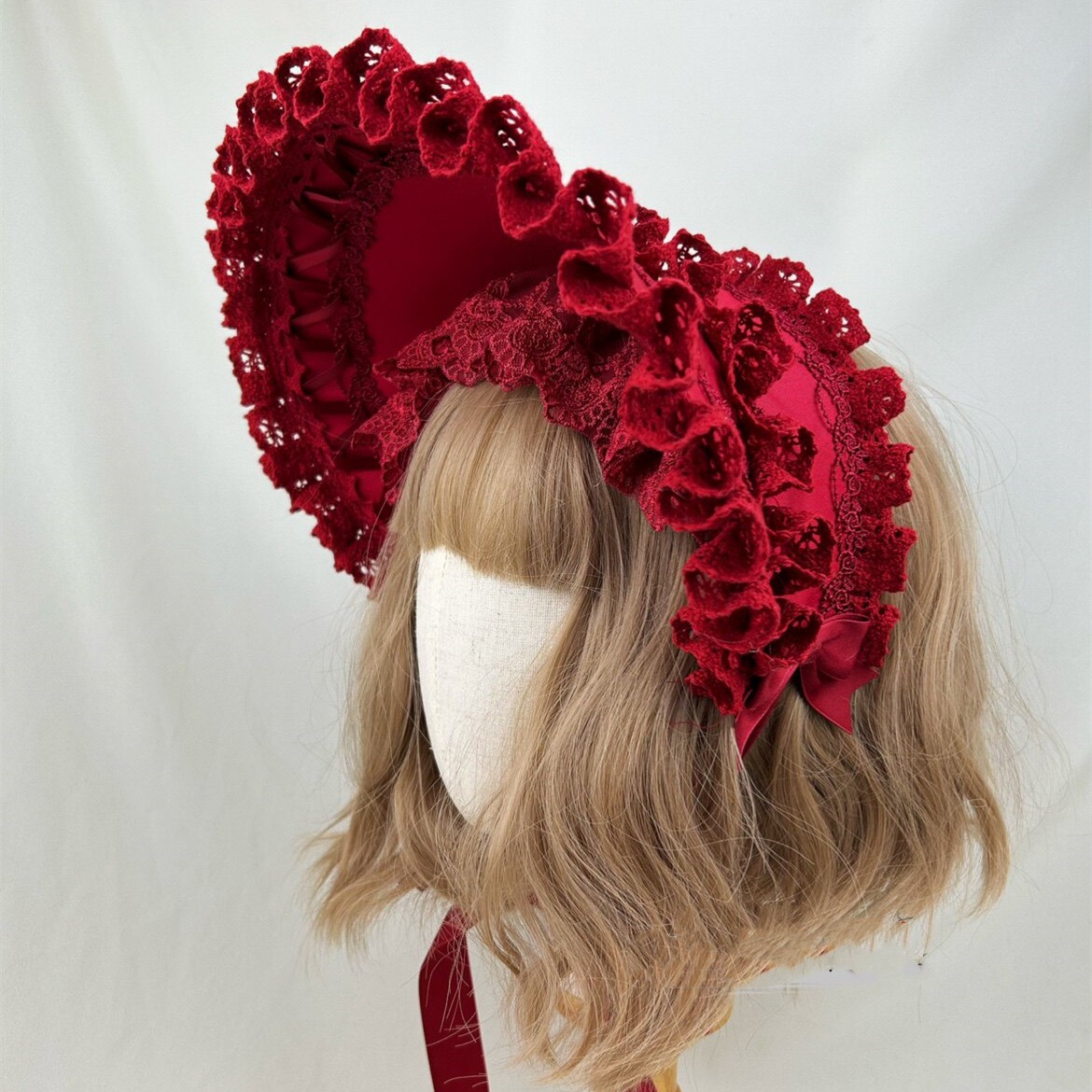 Gothic Women Multi Layer Half Bonnet Hat Victorian Ladies Bonnet for Parties