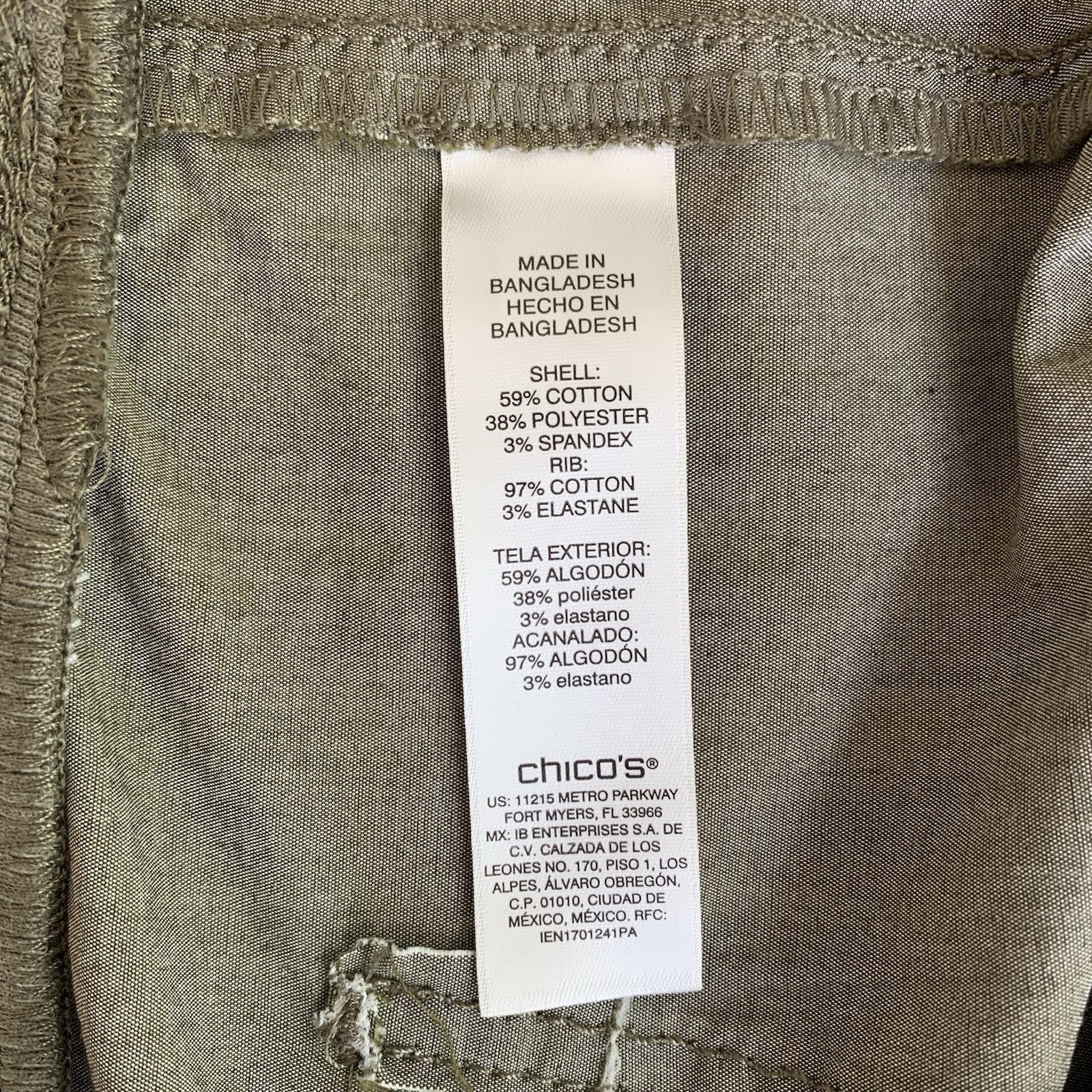 Chico’s Shorts NWT Women’s Size 3.5 (18) Carpenter Pewter Green Outdoors Pull-On