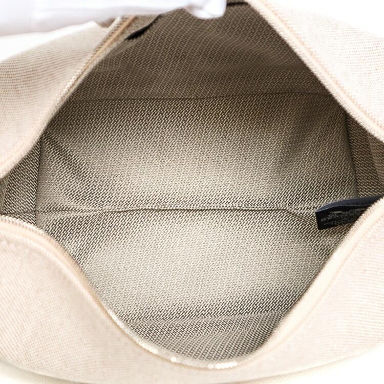 Hermes Bride A Brac PM Handbag Pouch Vanity Bag 7.9in Canvas Natural Orange 99