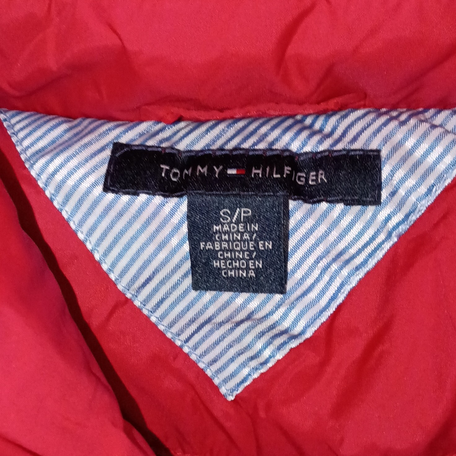 Tommy Hilfiger Coat Size Small Women Hooded Red Puffer Coat