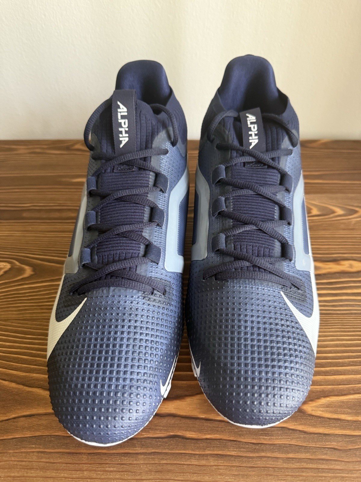 Nike Alpha Menace Elite 4 TB Navy White Football Cleats FZ7701-400 Men’s Size 15