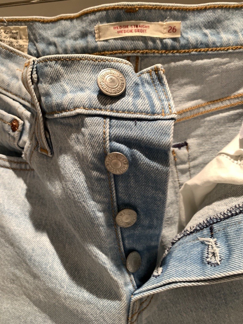 Levi’s Premium Wedgie Straight Dibs Pale Blue Jeans W26 L26 34964-0038 Stretch