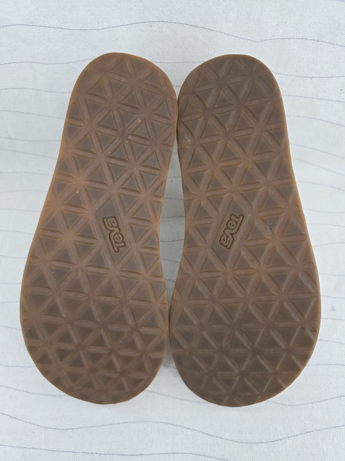 Teva Womens Midform Universal Geometric Beige Leathe4 Sandals 1090873 Size 7