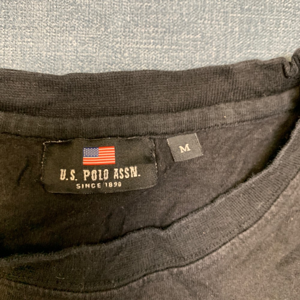 U.S. Polo Assn. T Shirt Mens Medium Black American Flag Graphic Short Sleeve