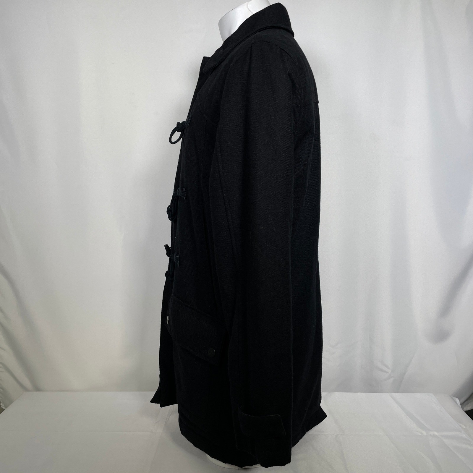 Billabong Black Wool Blend Toggle Duffle Coat Jacket Men’s XL