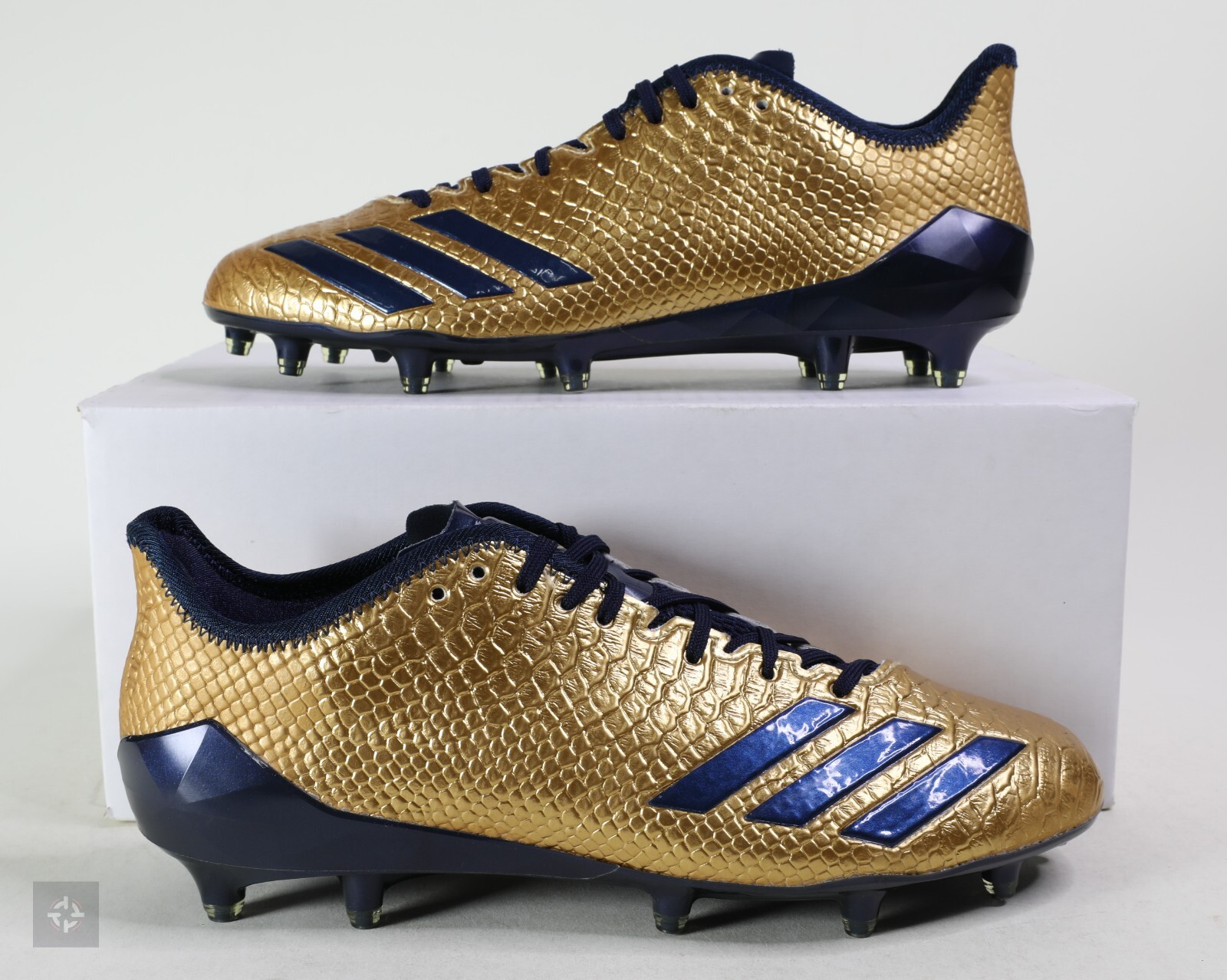 Adidas Adizero 5-Star 6.0 Gold Navy Snakeskin Football Cleats Size 9 (BW0781)