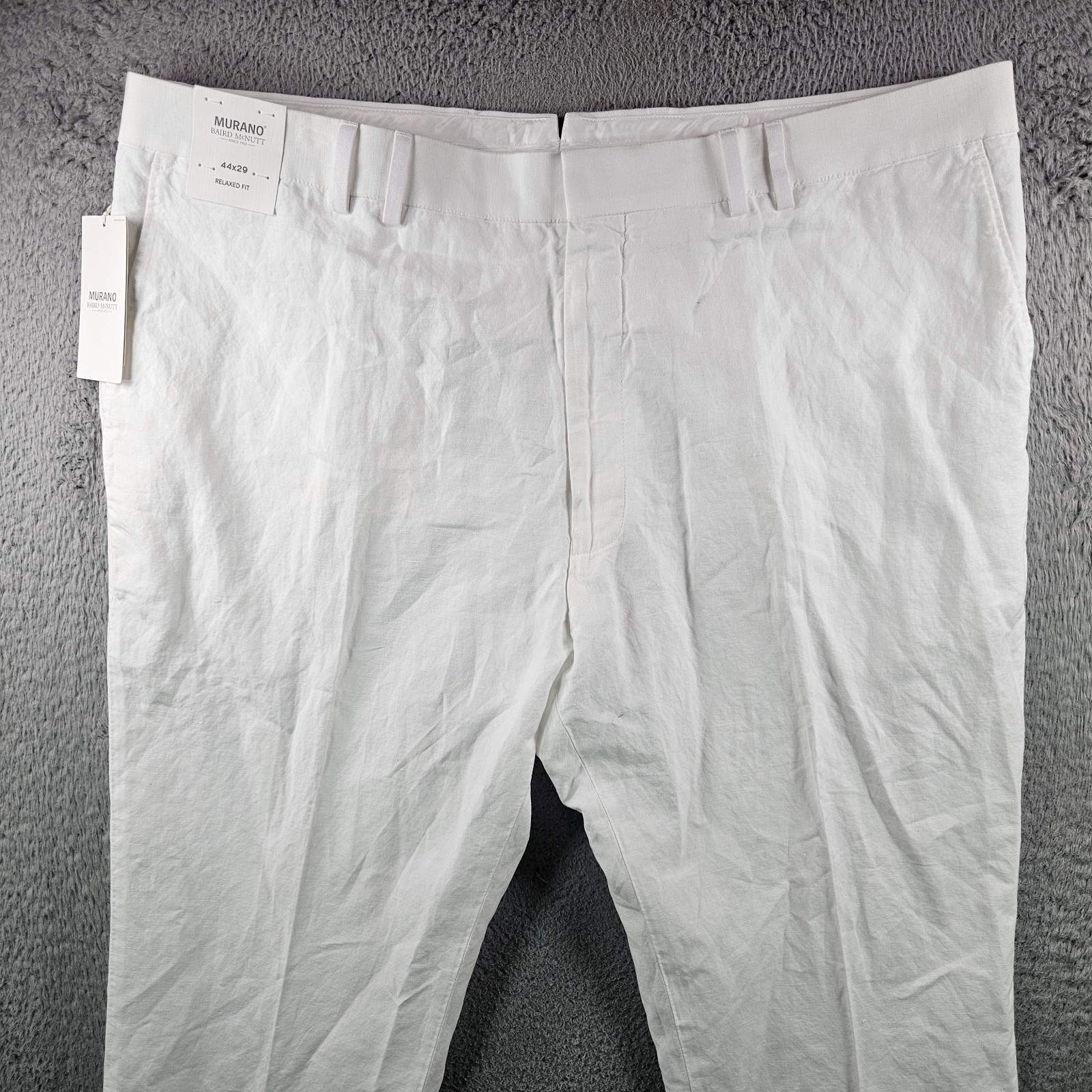 $115 NEW Baird Mcnutt Murano Linen Pants Men 44 x 29 Relaxed Fit White